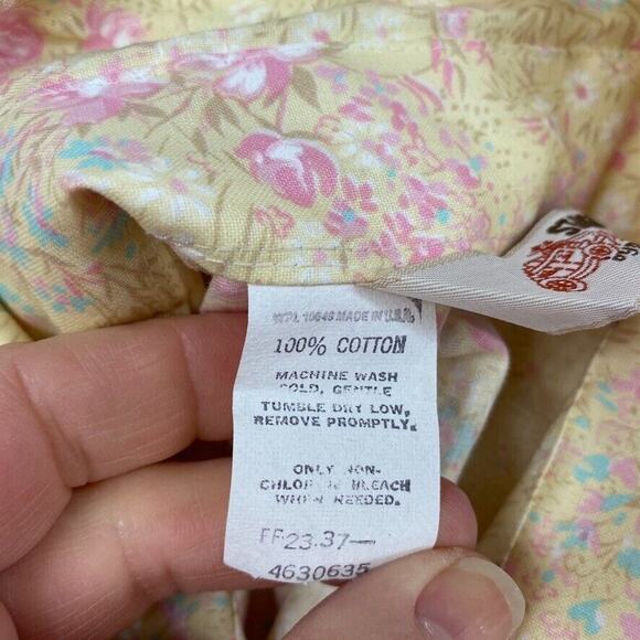 Floral Button Down Shirt - Yellow and Pink - Picture 14 of 15